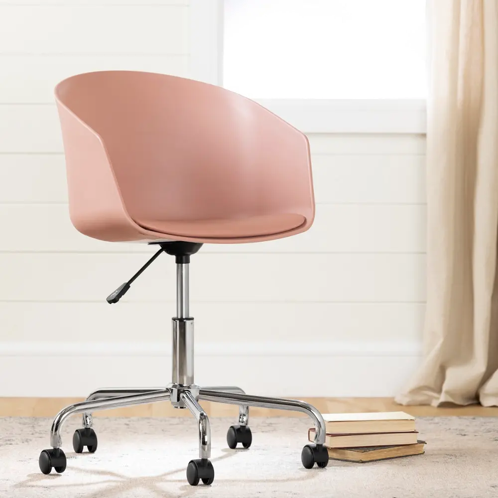 100403 Flam Pink Swivel Office Chair - South Shore-1