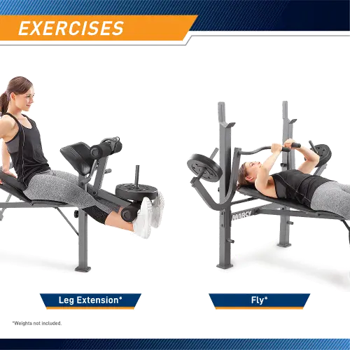 Marcy weight bench and weights hot sale