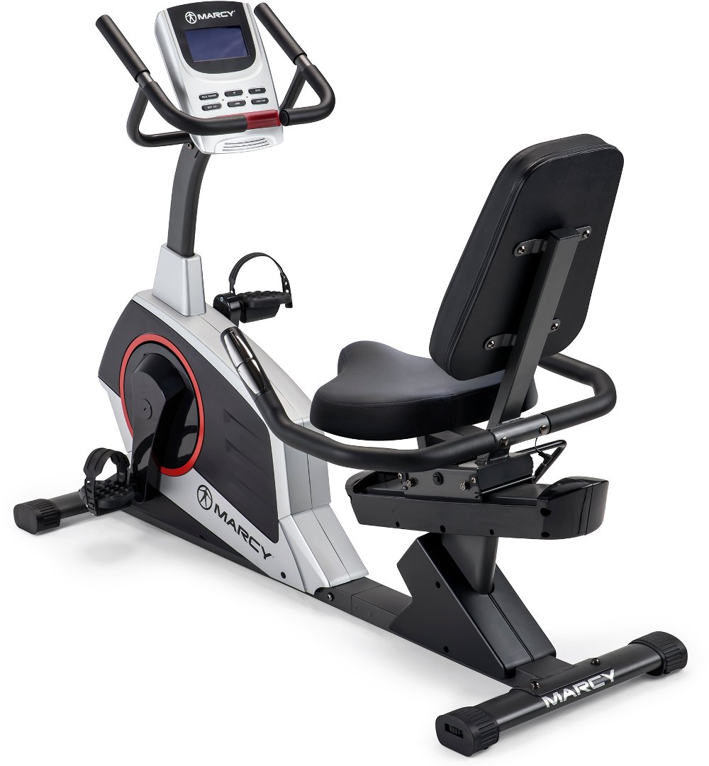 112755186 Marcy Black Regenerating Recumbent Exercise Bike sku 112755186