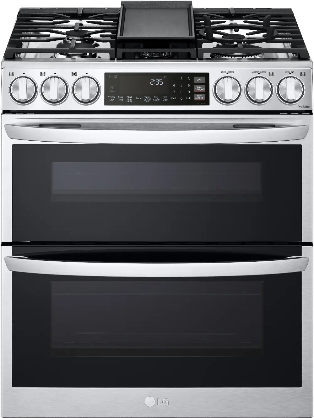LTGL6937F LG 6.9 cu ft Double Oven Gas Range with InstaView - Stainless Steel-1
