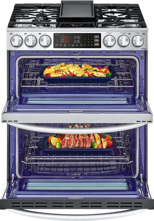 LG 6.9 Cu. Ft. Slide-In Double Oven Gas True Convection  - Best Buy