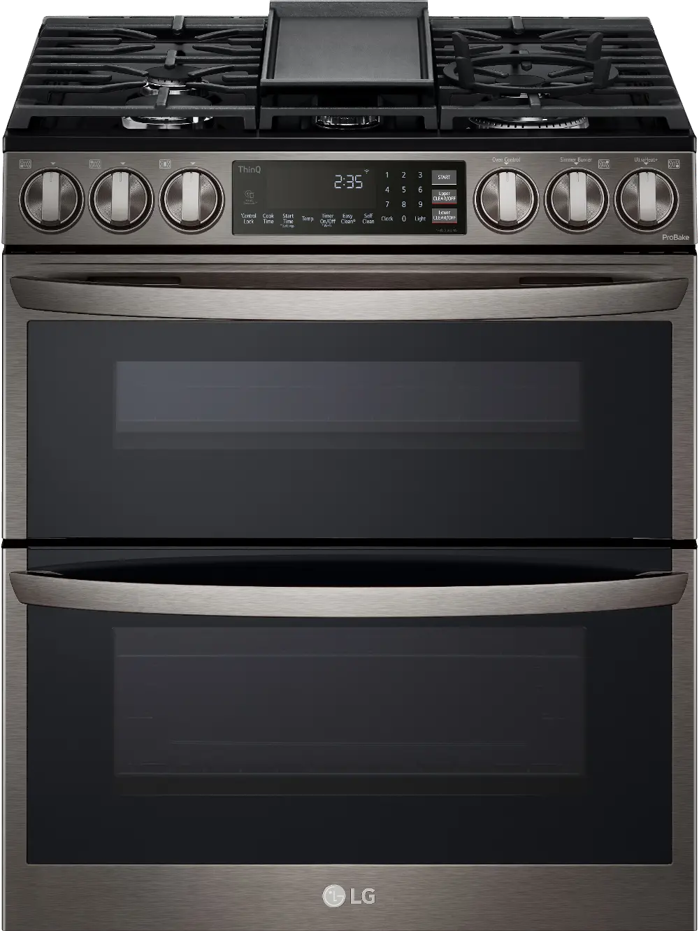 LTGL6937D LG 6.9 cu ft Double Oven Gas Range with InstaView - Black Stainless Steel-1
