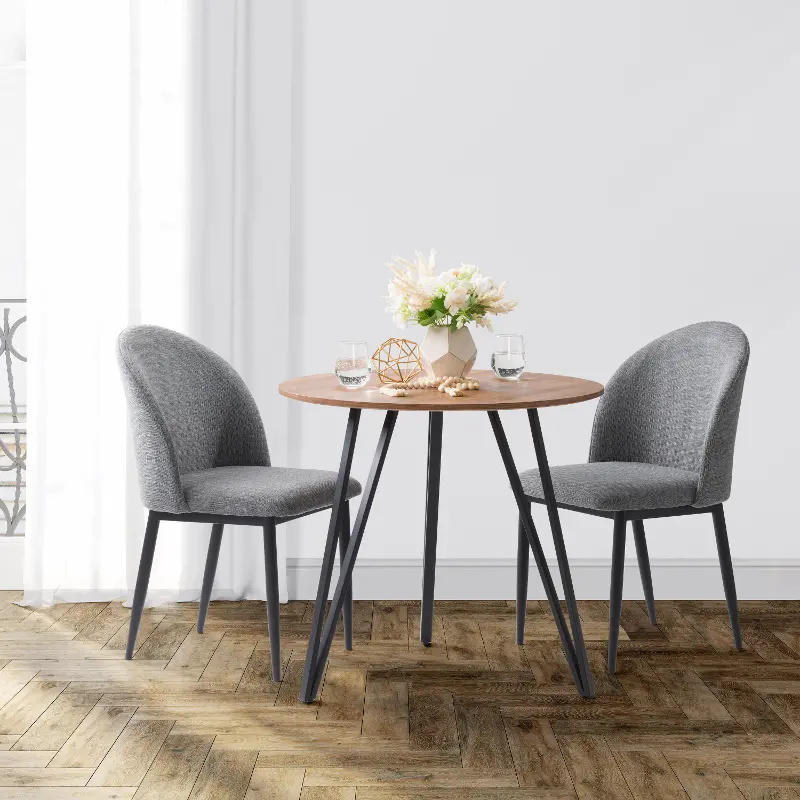 Lennox Brown Wood Iron Leg Dining Table