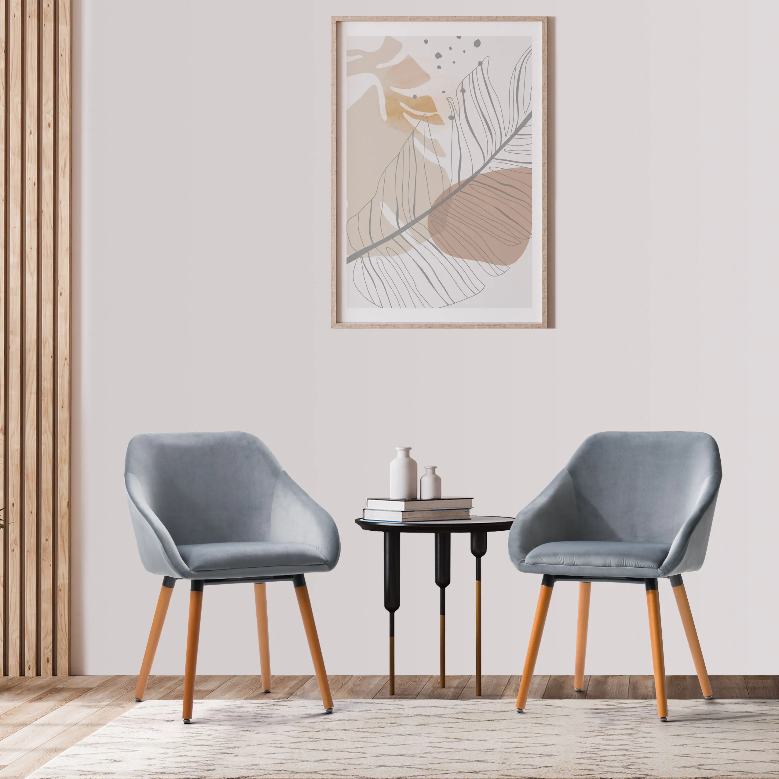 Ayla Velvet Side Chair in Gray