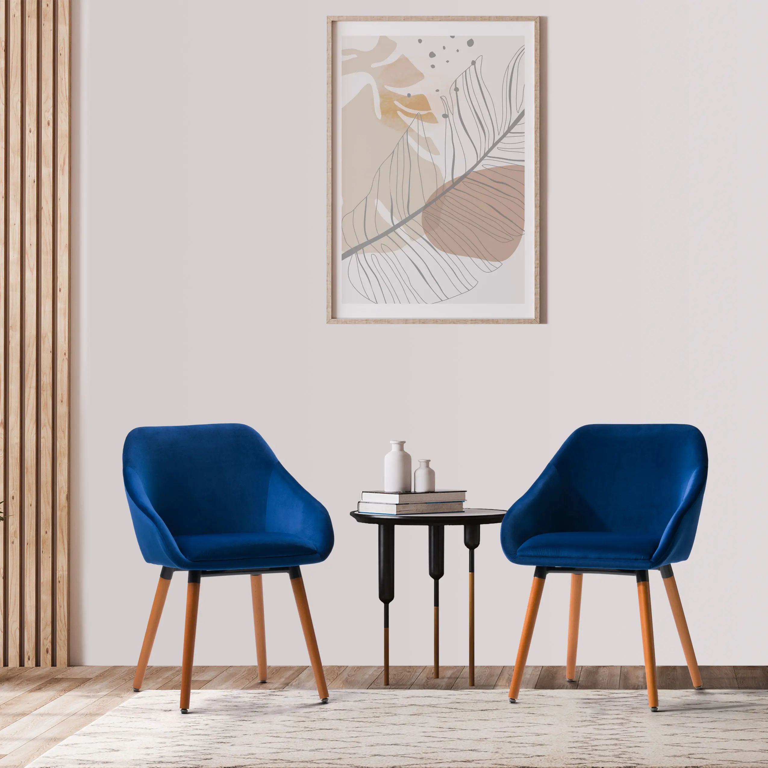 Ayla Velvet Side Chair in Blue