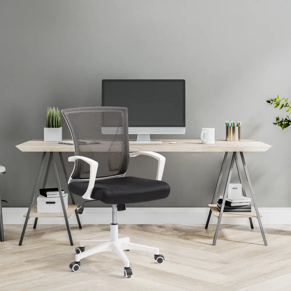 CorLiving Workspace Ergonomic Black Mesh Back Office Chair-1