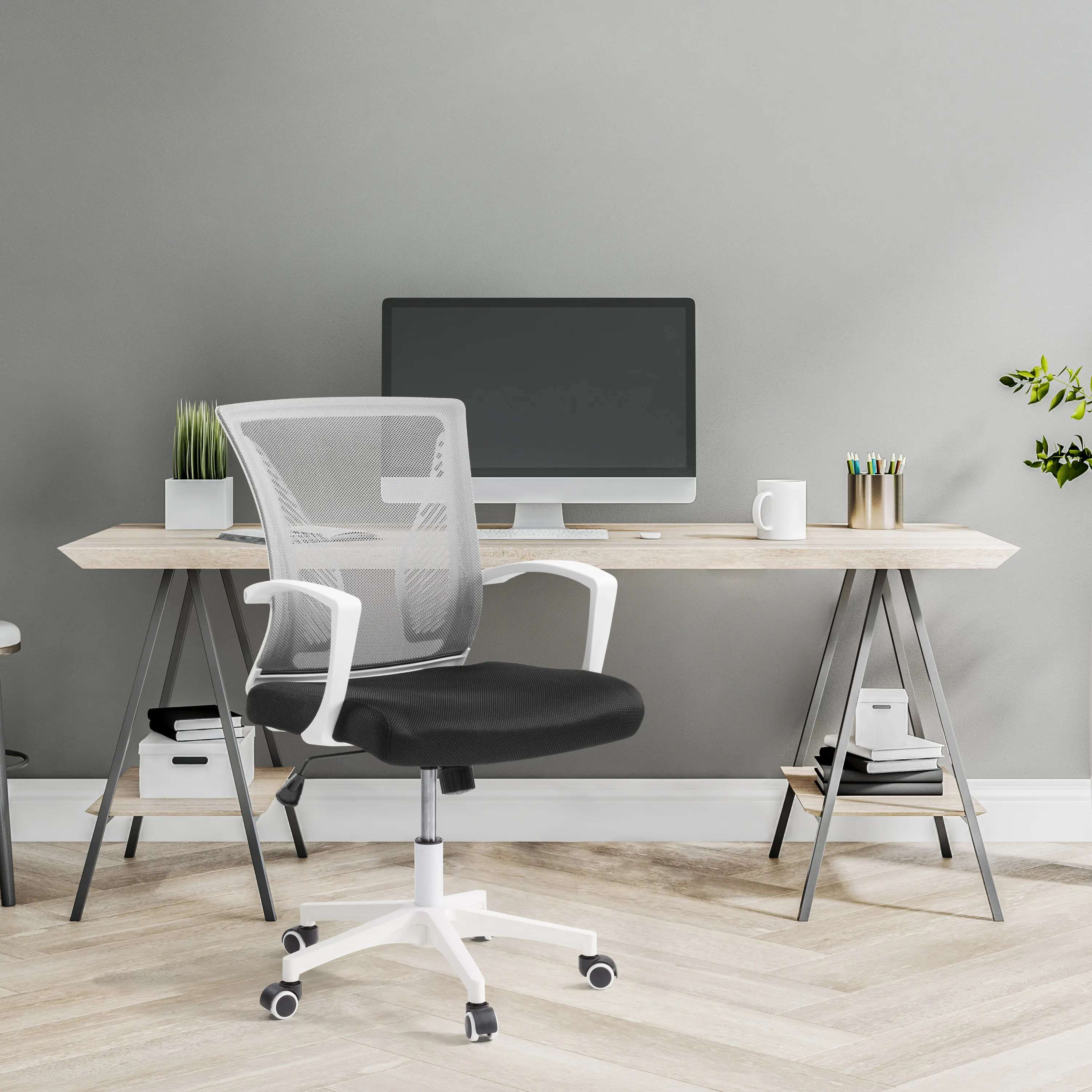 Workspace Ergonomic Gray Mesh Back Office Chair