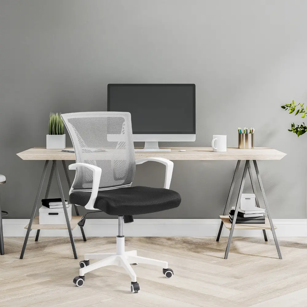 Workspace Ergonomic Gray Mesh Office Chair-1