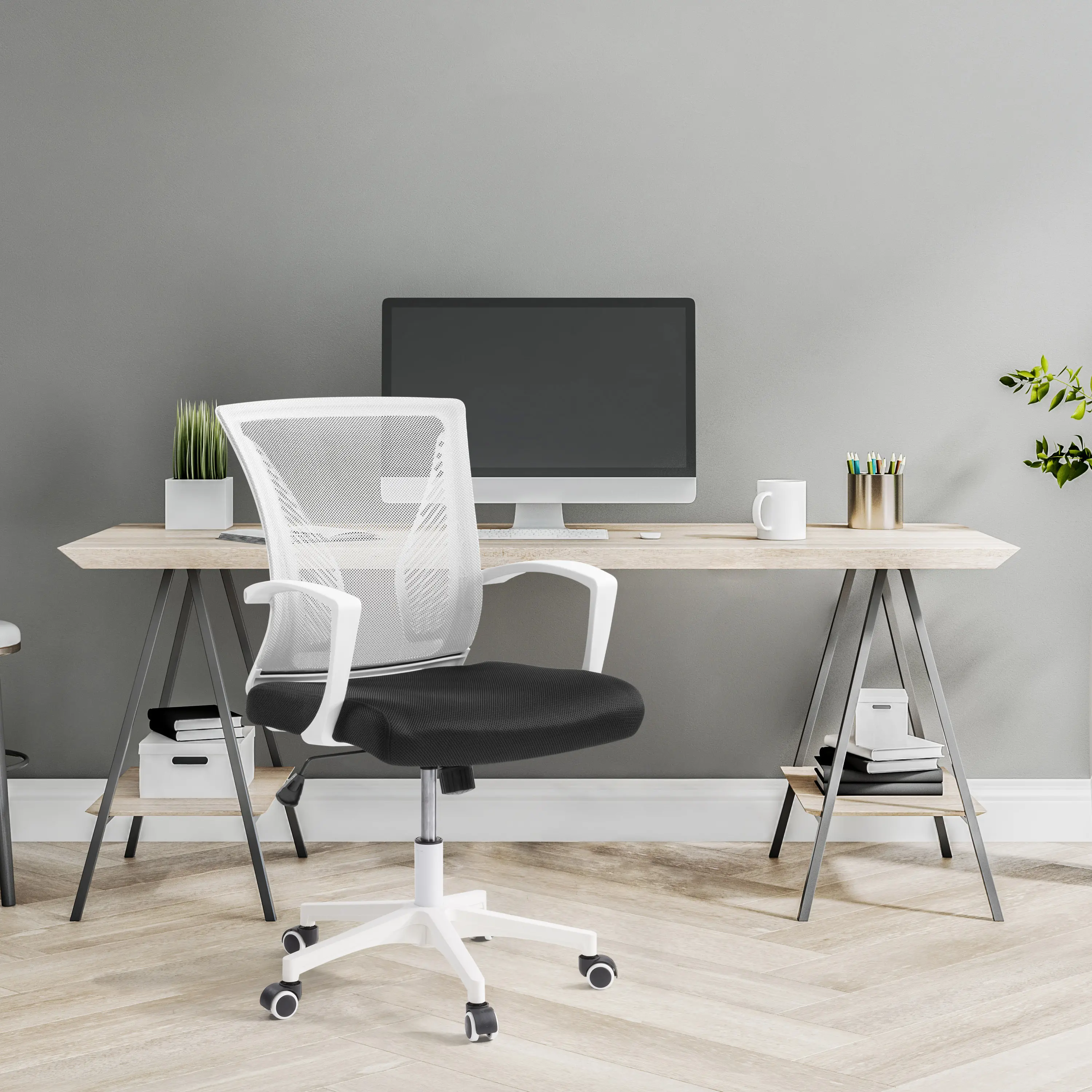 Workspace Ergonomic White Mesh Back Office Chair