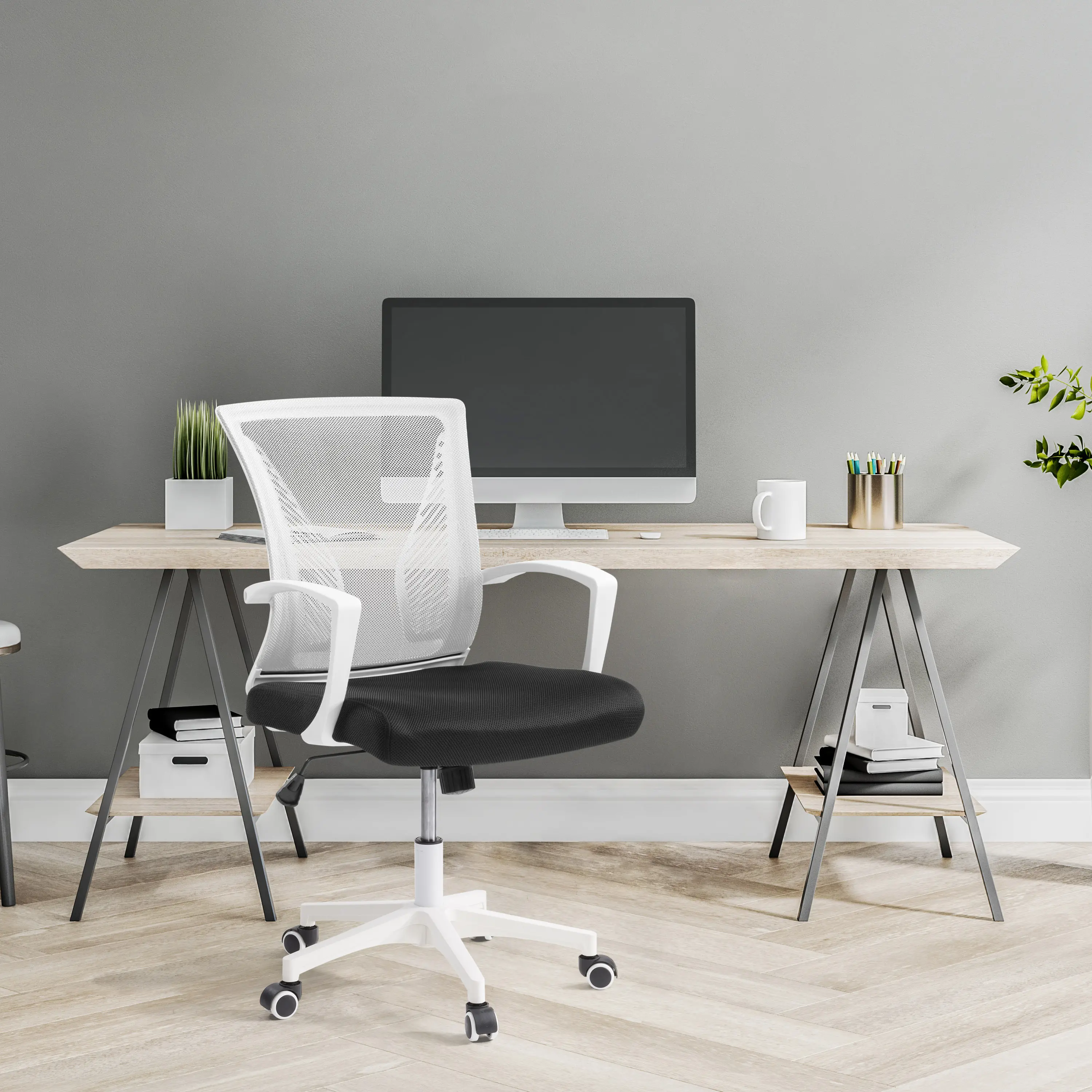 Workspace Ergonomic White Mesh Office Chair