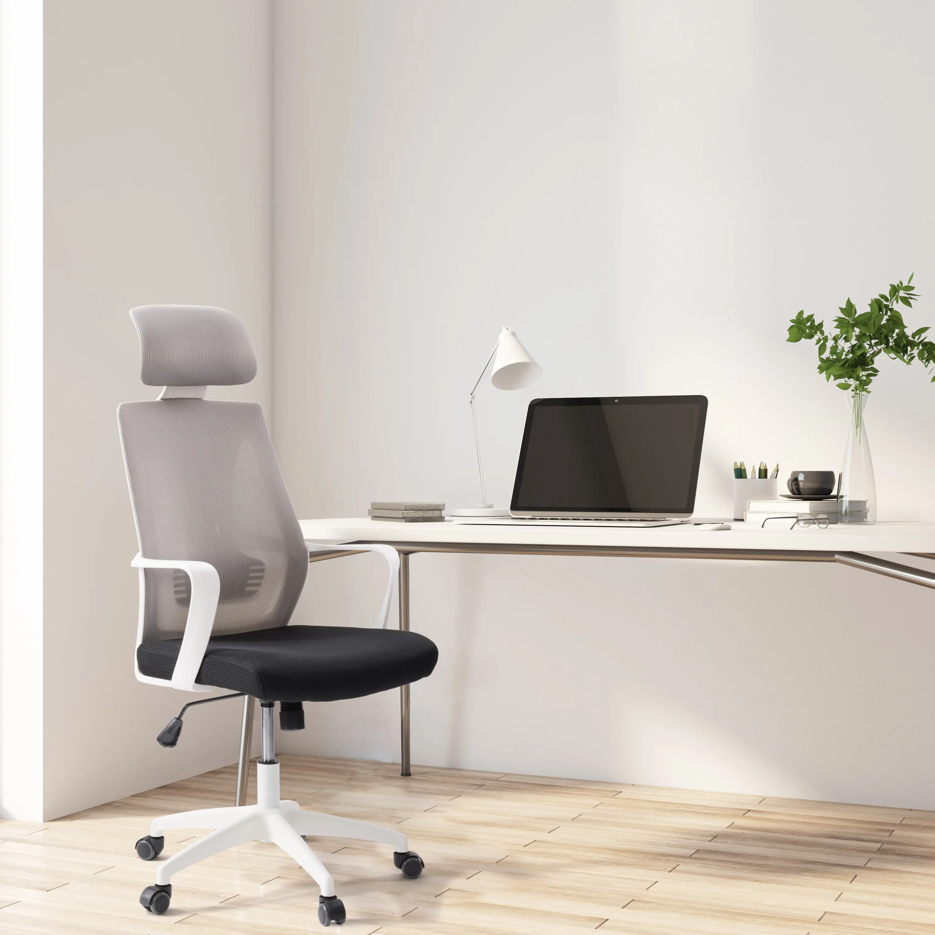 WHR-400-O Workspace Gray and Black Mesh Office Chair sku WHR-400-O