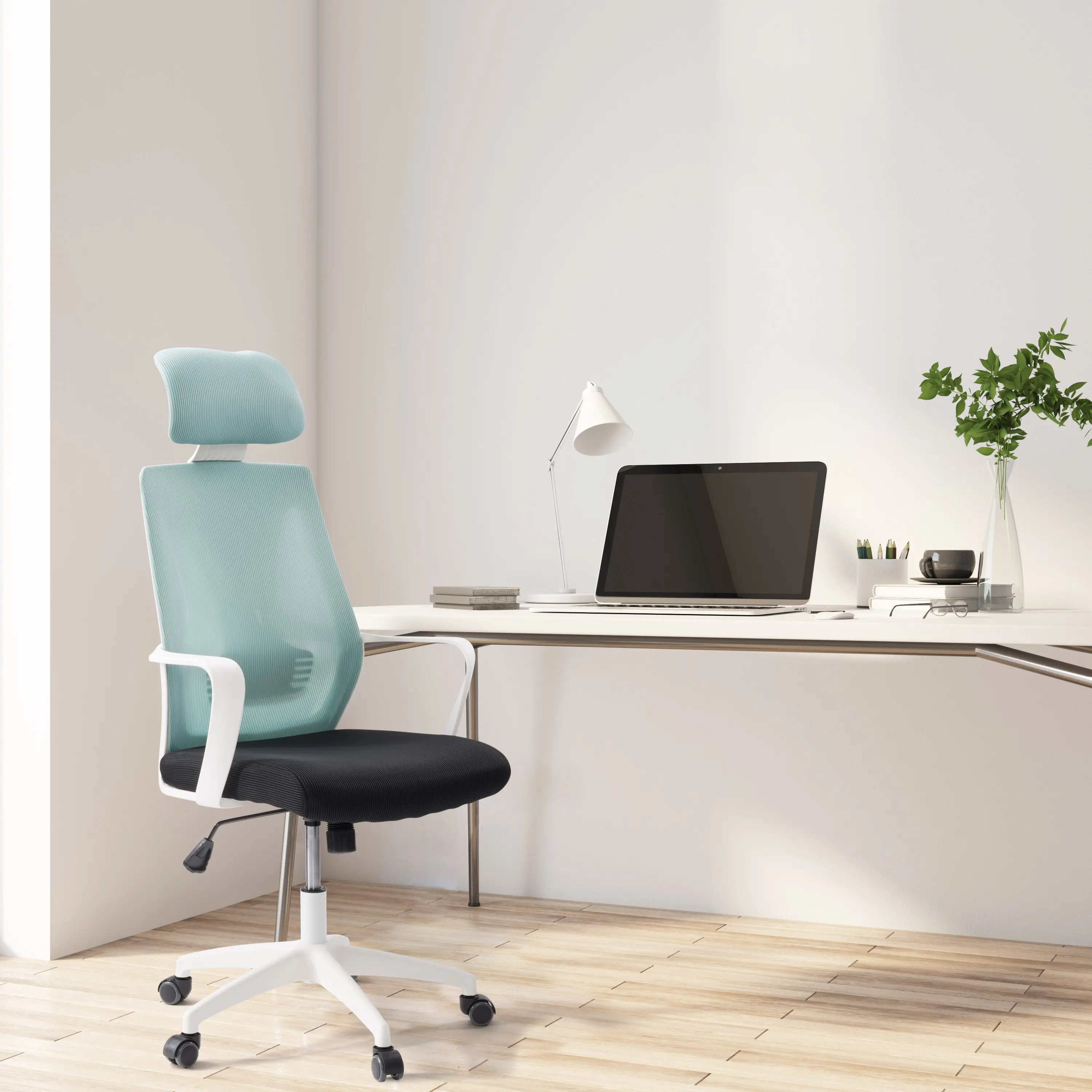 Workspace Teal and Black Mesh Office Chair