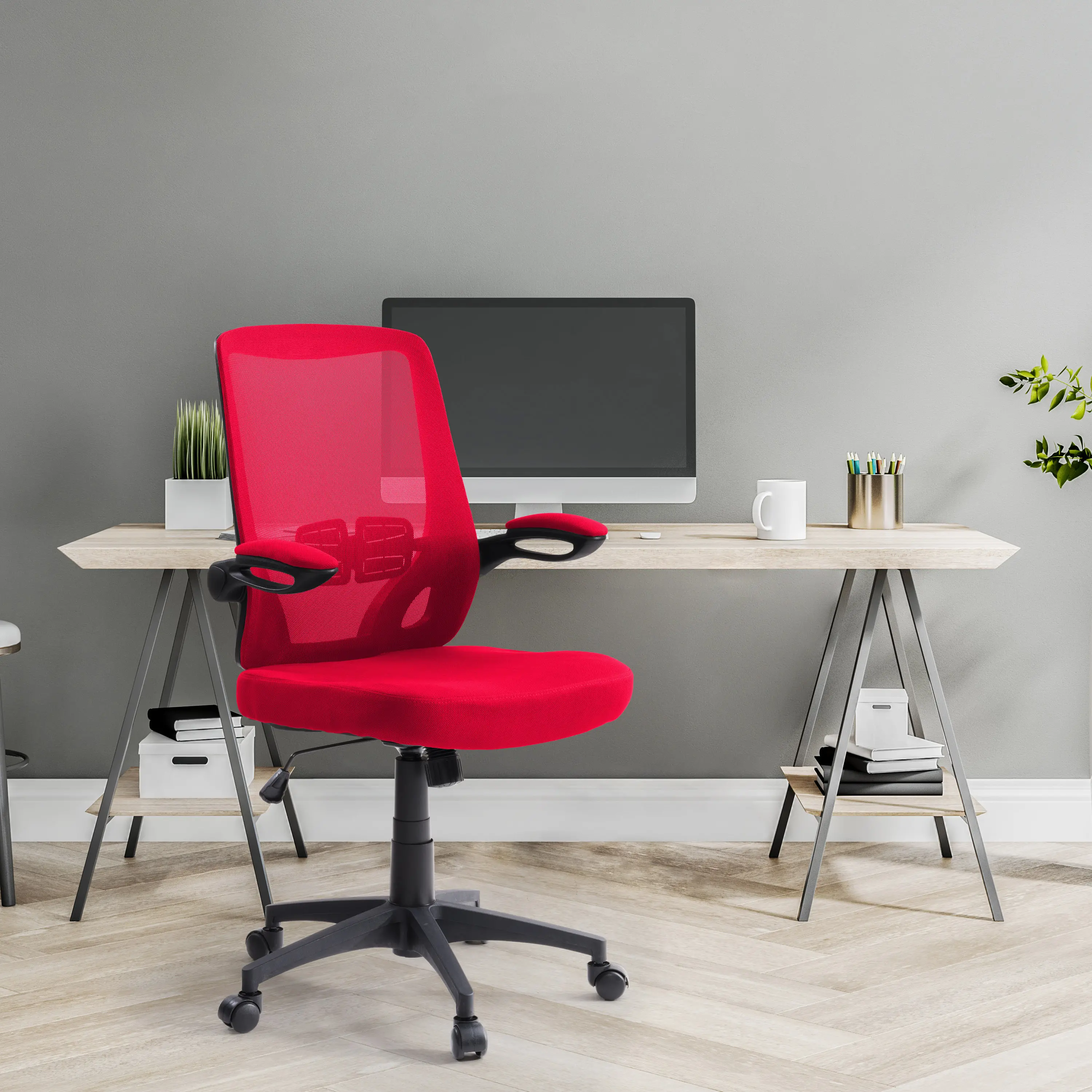 Workspace High Mesh Back Office Chair in Red