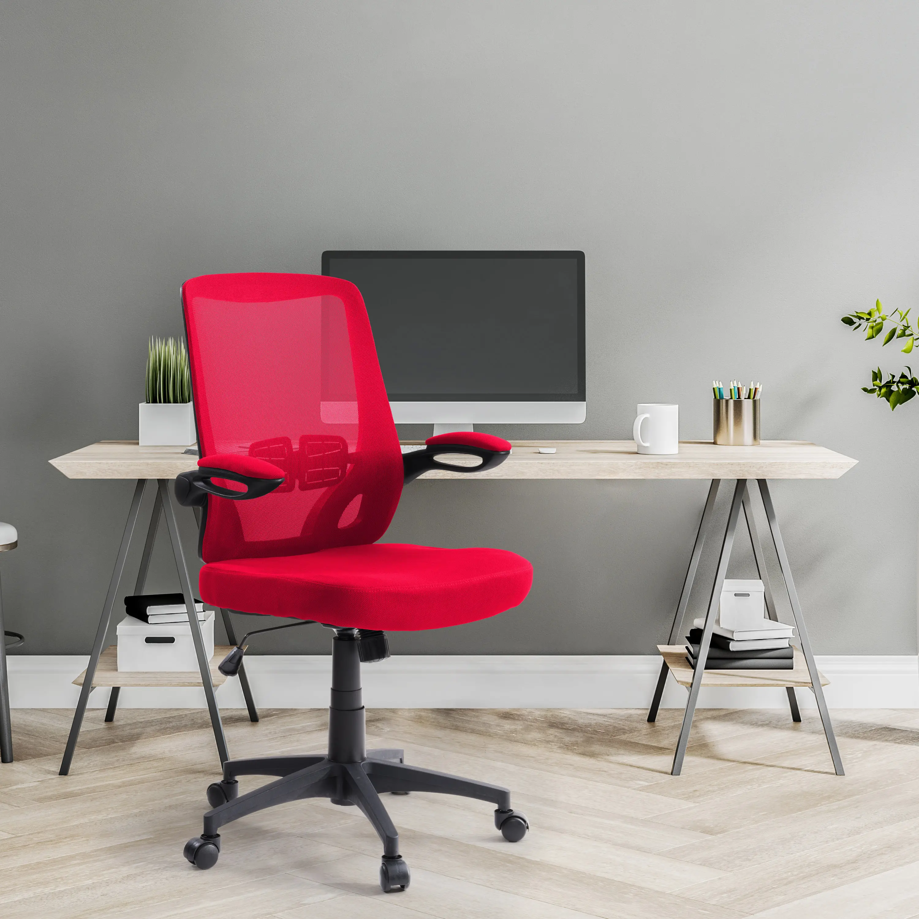 WHR-504-O Workspace Red Mesh Office Chair sku WHR-504-O