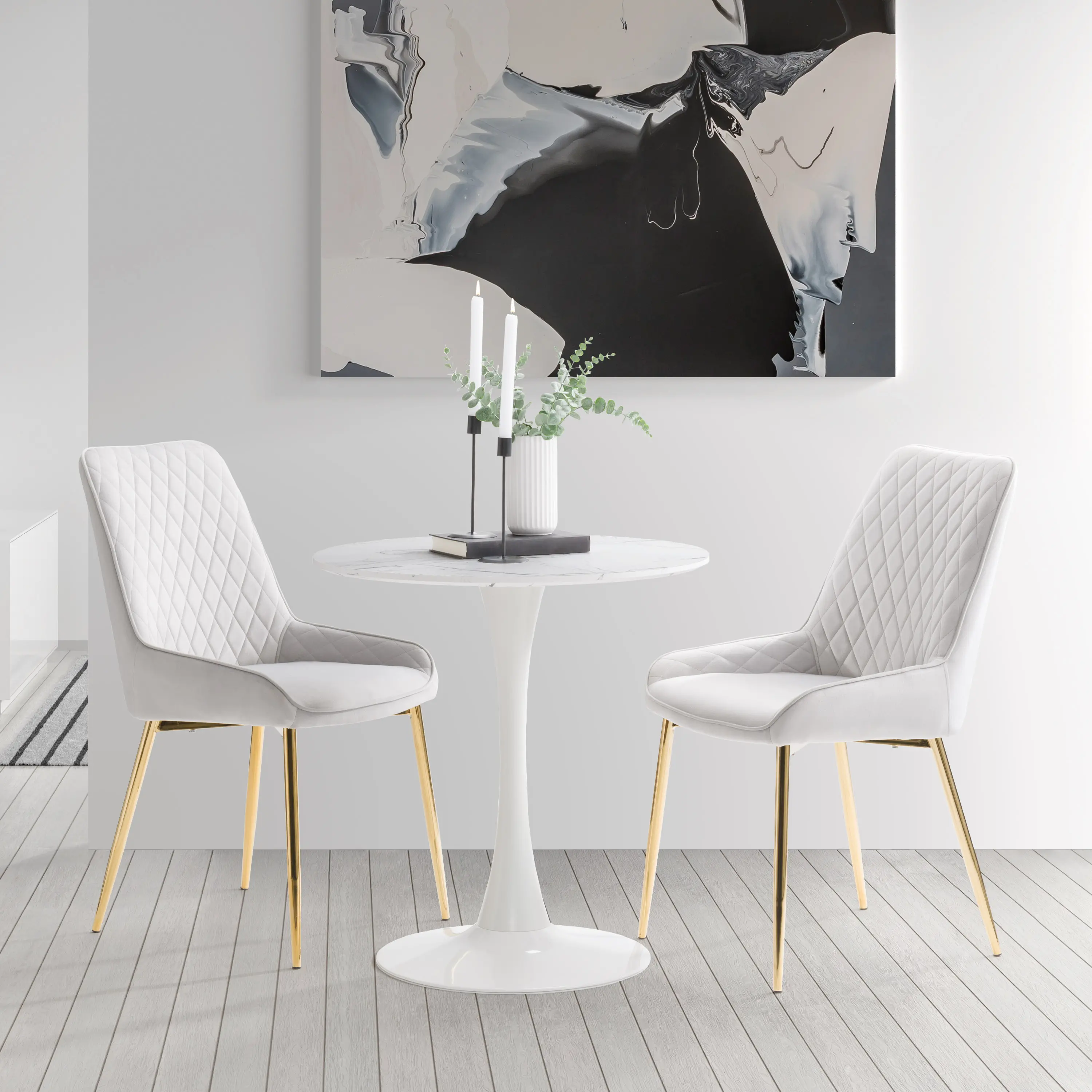 Ivo White Marble Bistro Table