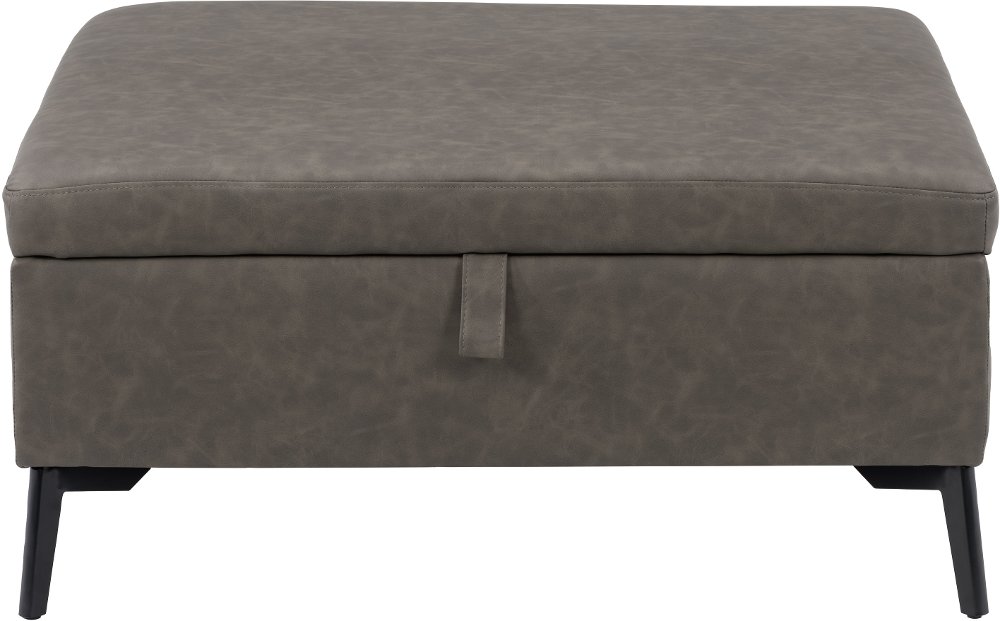 Linden Gray Square Storage Ottoman