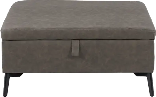 Linden Dark Brown Square Storage Ottoman | RC Willey