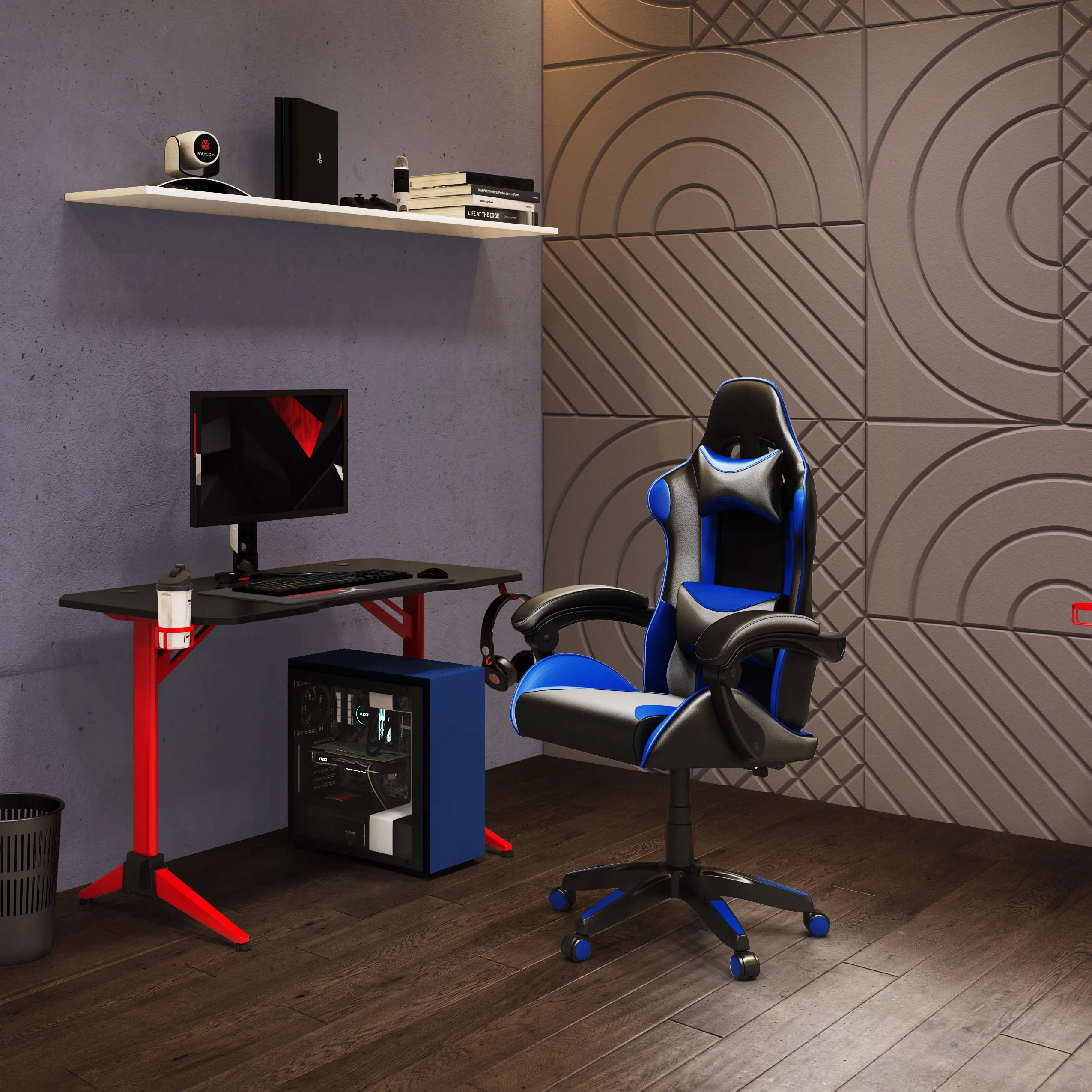 LGY-706-G Ravagers Black and Blue Gaming Chair sku LGY-706-G