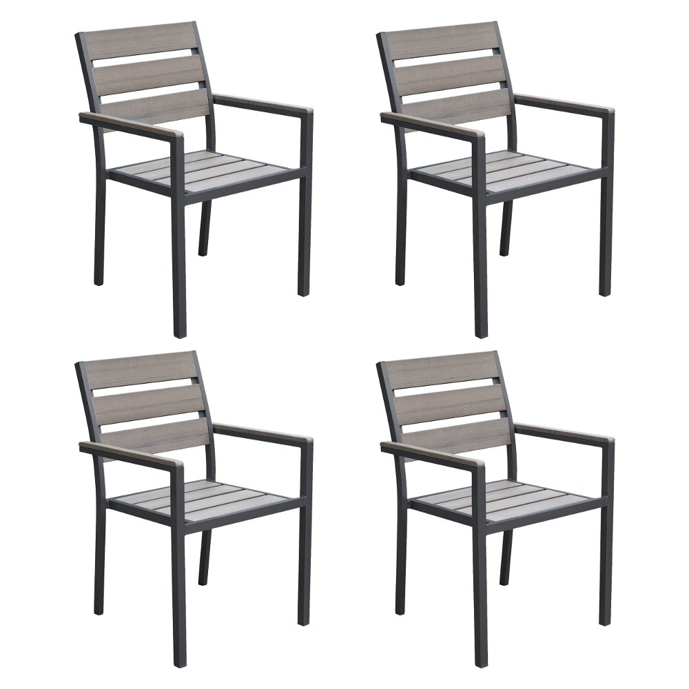 Gallant Black Outdoor Dining Chairs Set of 4