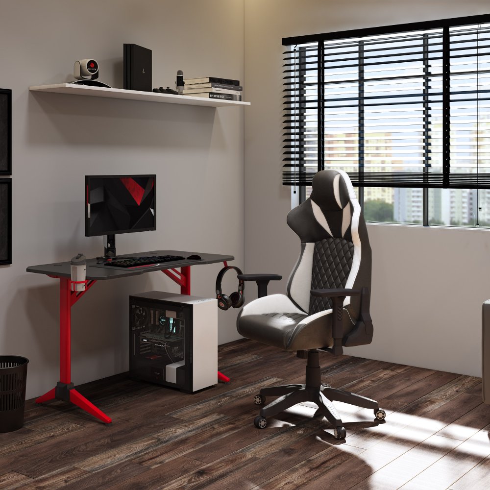 Nightshade Black and White Gaming Chair