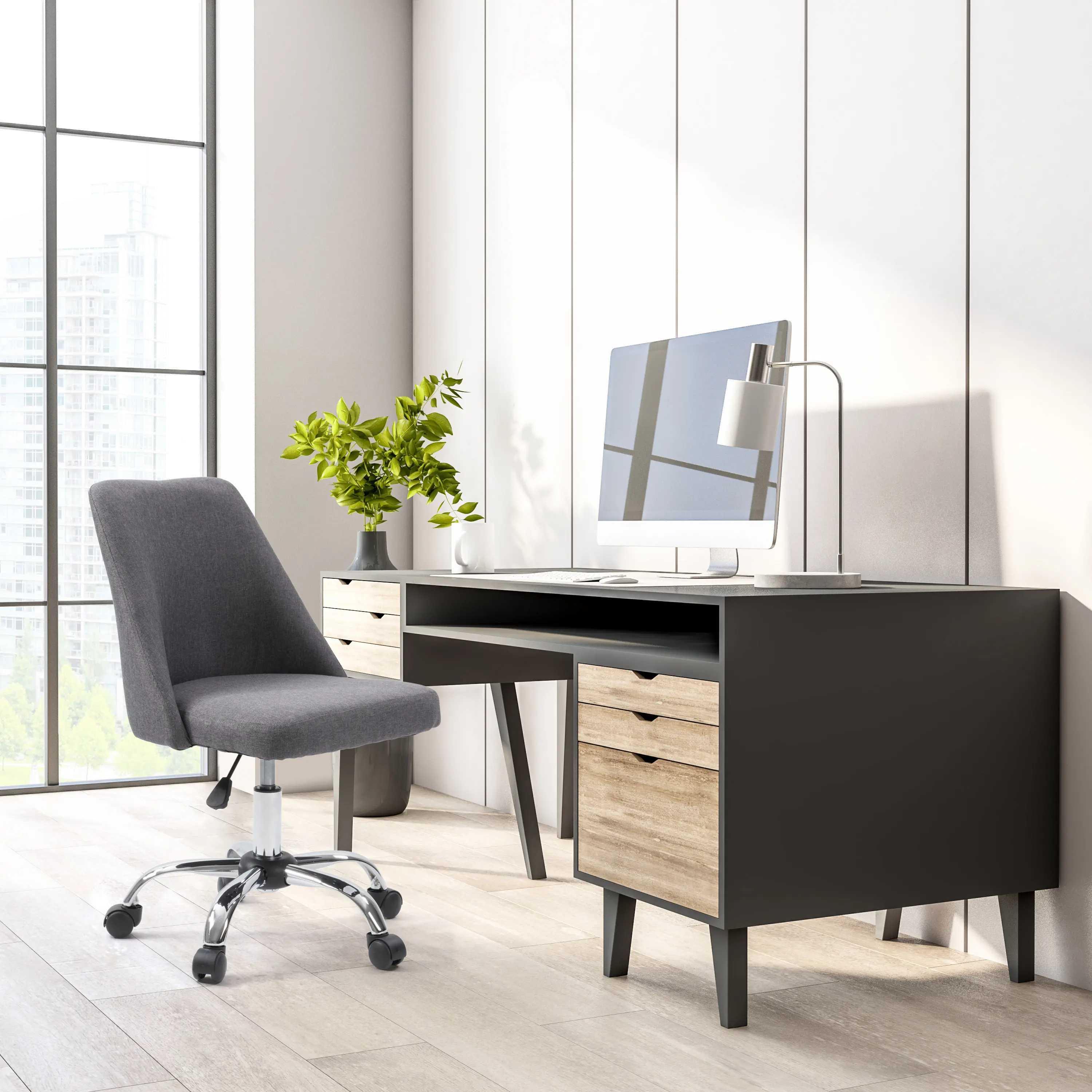 Marlowe Dark Gray Armless Task Chair
