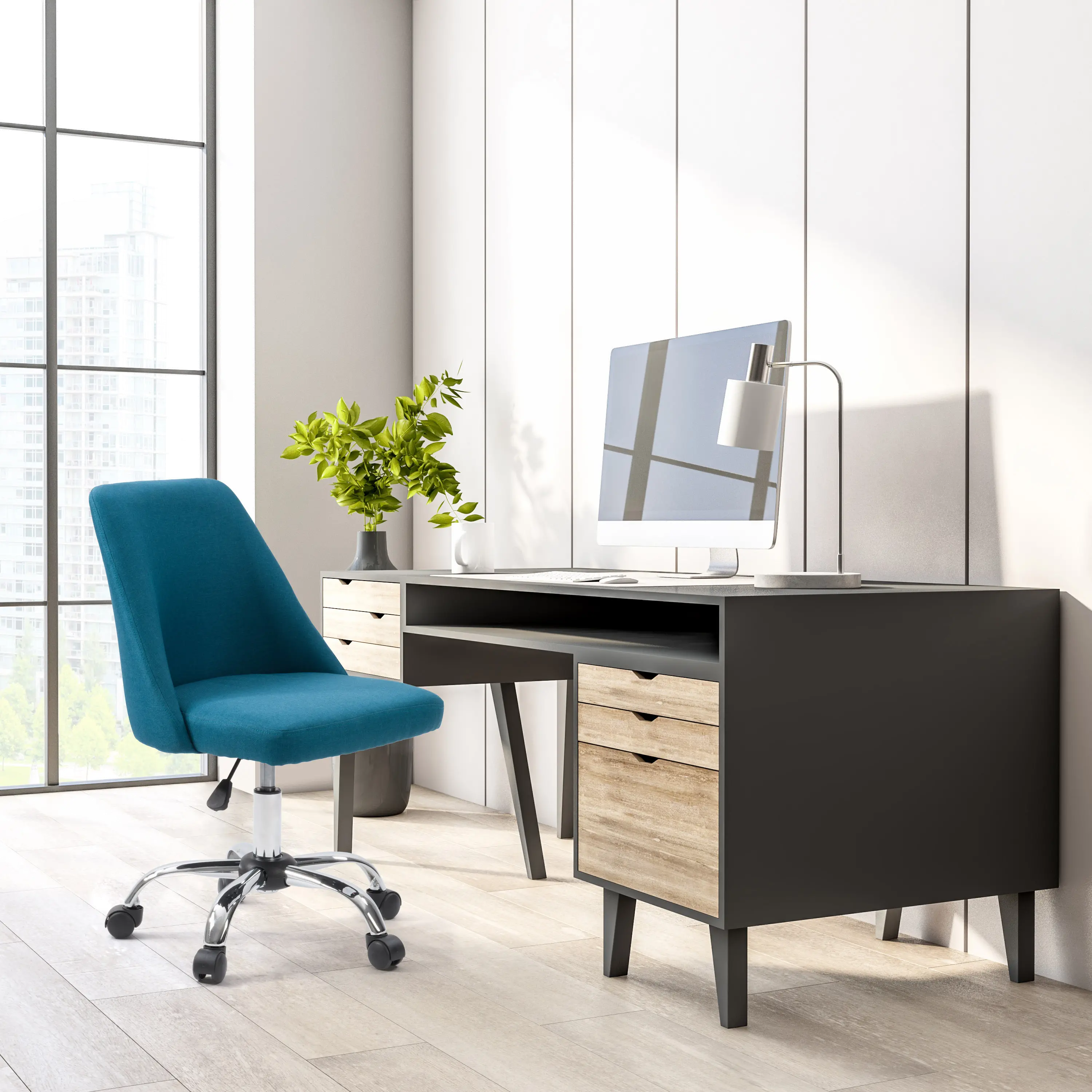 Marlowe Blue Armless Task Chair