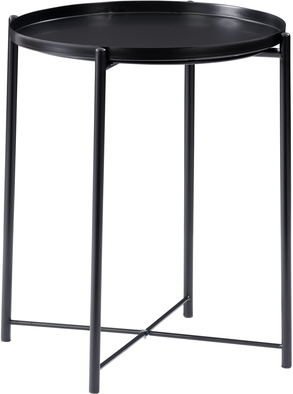 Ayla Black Metal End Table With Removable Tray