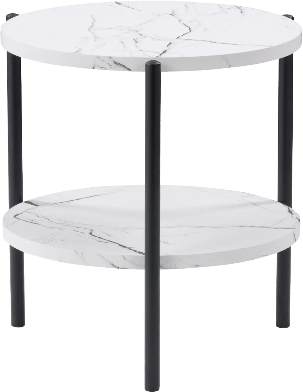 Ayla White Marble Two Tiered End Table-1