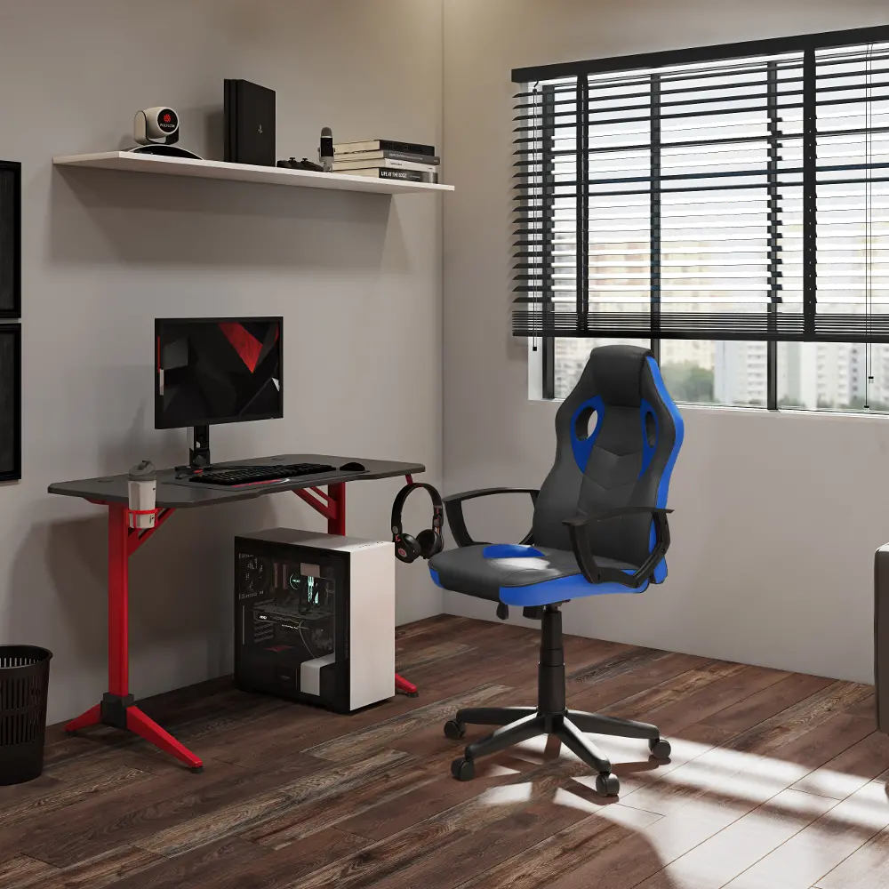 Mad Dog Black and Blue Gaming Chair-1