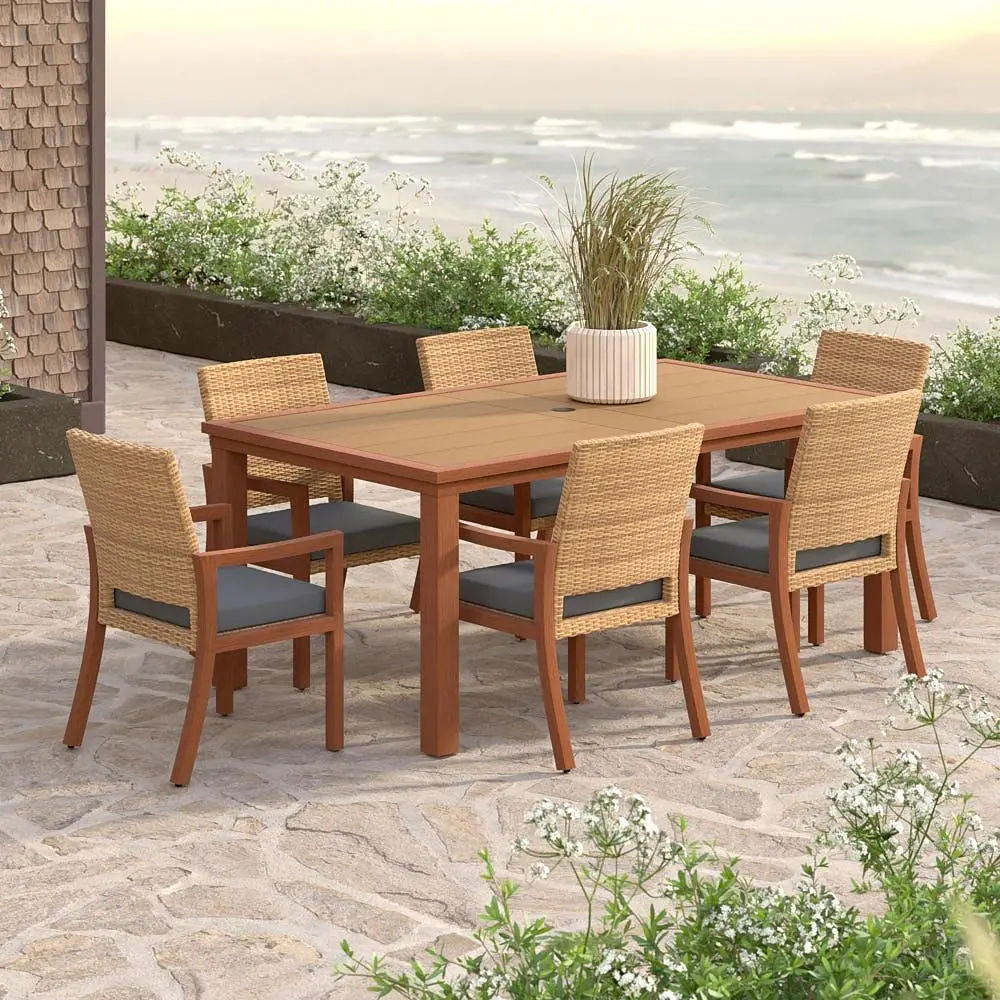 Mili Charcoal 7 Piece Outdoor Dining Set-1