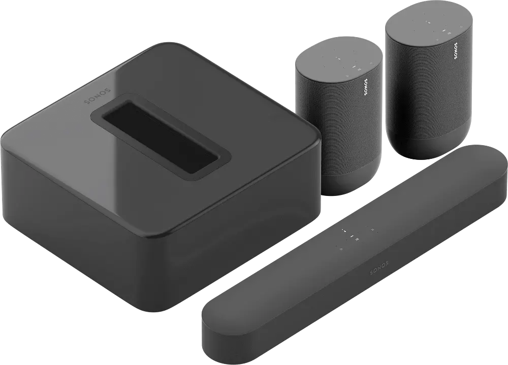 KIT-BEAM/SUB/2-ONESL Sonos Beam / Sub / (2) One SL Speaker Kit, Black-1