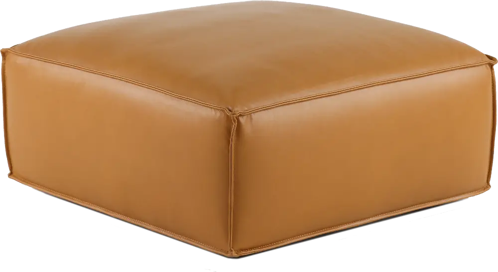 Merino Tan Leather Ottoman-1