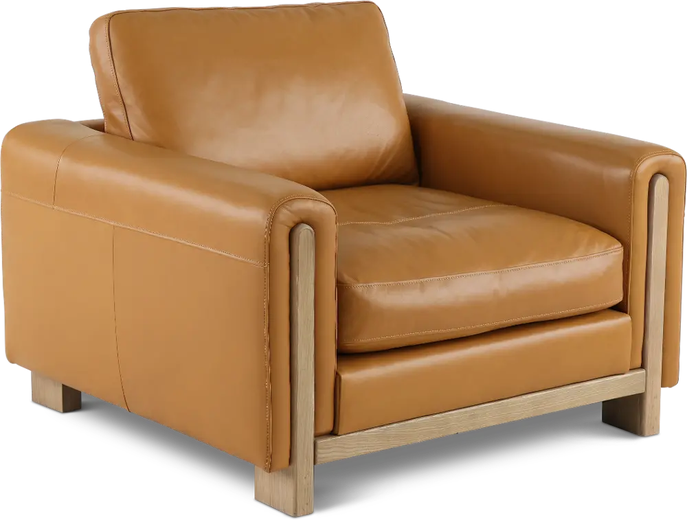 Kinsley Tan Leather Chair-1