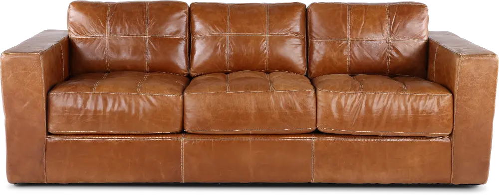 Sunset Light Brown Leather Sofa-1