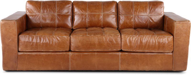 Sunset Light Brown Leather Sofa