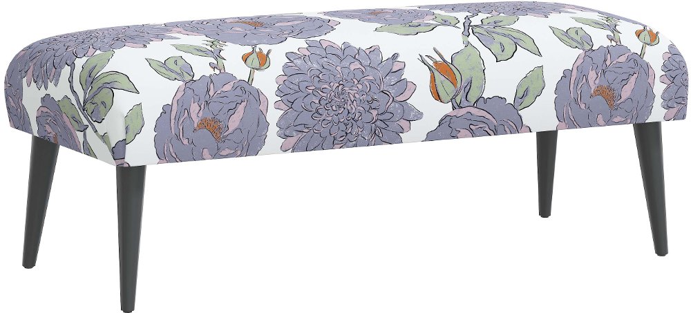 Bridget Periwinkle Floral Bench - Skyline Furniture