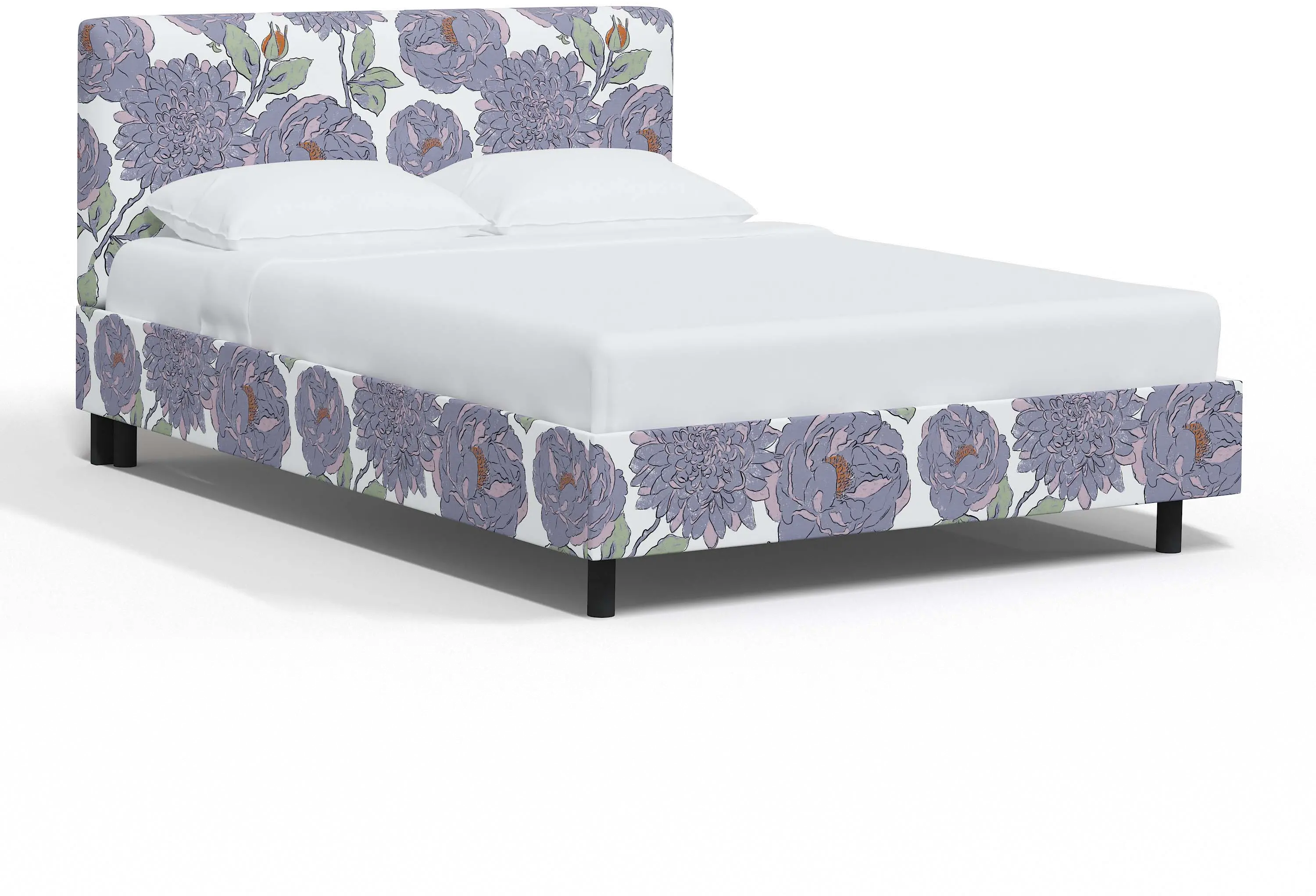 Brianna Periwinkle Floral Twin Platform Bed - Skyline Furniture