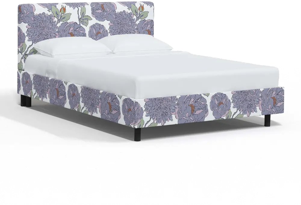 752PBDALPRWOGA Brianna Periwinkle Floral Queen Platform Bed - Skyline Furniture-1