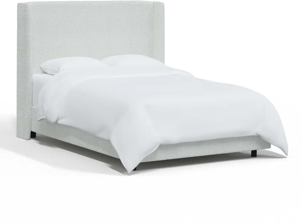 430BEDCPNIVR Sasha Bouclé Ivory Curved Wingback Twin Bed - Skyline Furniture-1