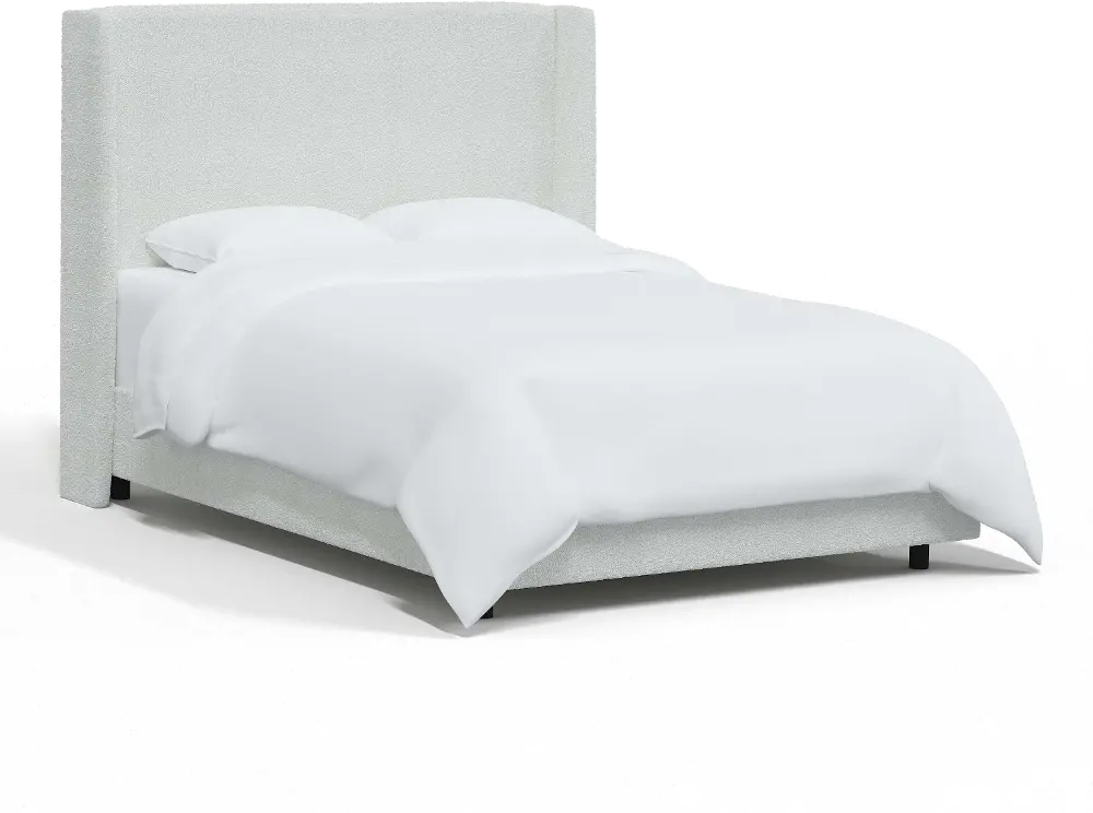 431BEDCPNIVR Sasha Bouclé Ivory Curved Wingback Full Bed - Skyline Furniture-1