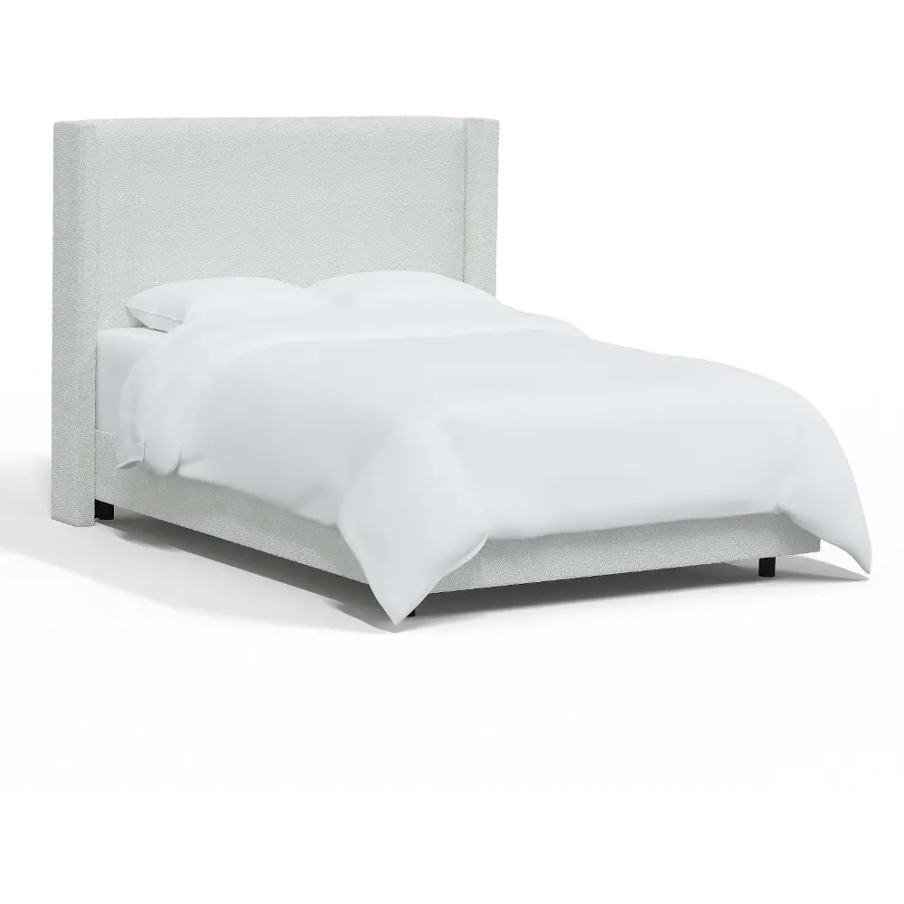 500BEDCPNIVR Penelope Bouclé Ivory Straight Wingback Twin Bed - Skyline Furniture-1