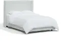 500BEDCPNIVR Penelope Bouclé Ivory Straight Wingback Twin Bed - Skyline Furniture