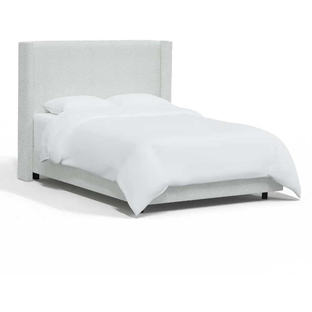 502BEDCPNIVR Penelope Bouclé Ivory Straight Wingback Queen Bed - Skyline Furniture-1