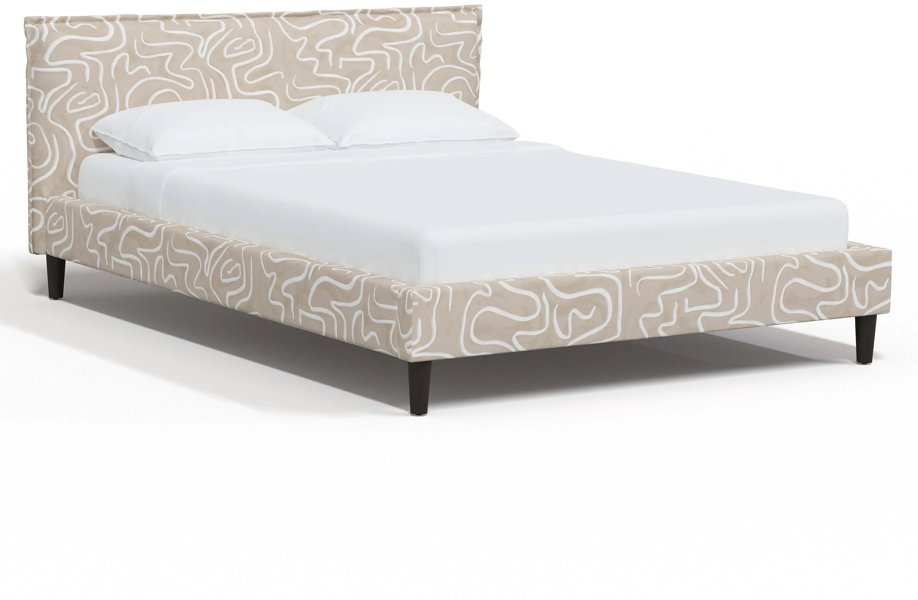 Maeve Beige Abstract Print Full Platform Bed - Skyline Furniture