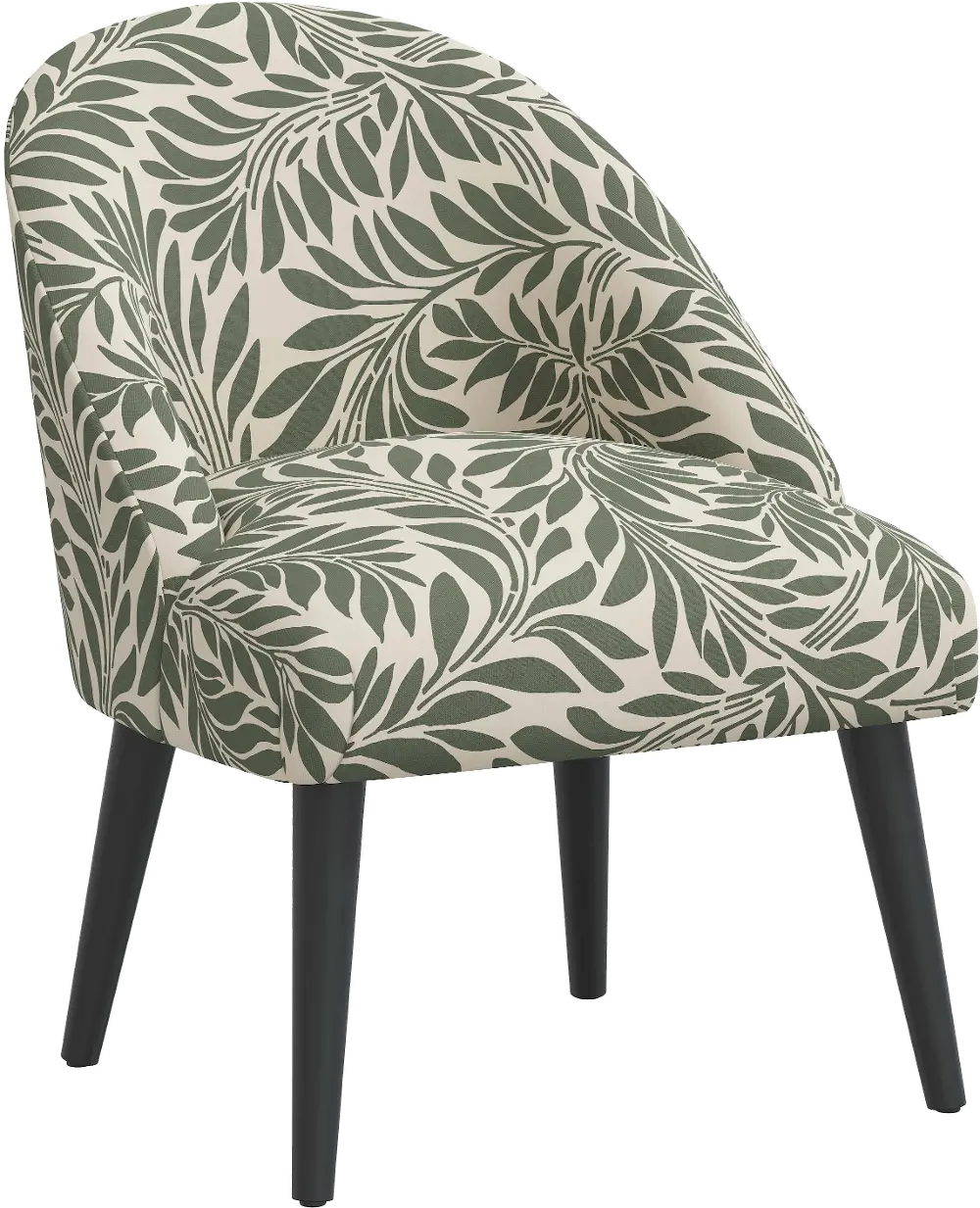 62-1GRVNOLVOGA Connie Olive Green Vine Print Accent Chair - Skyline Furniture-1