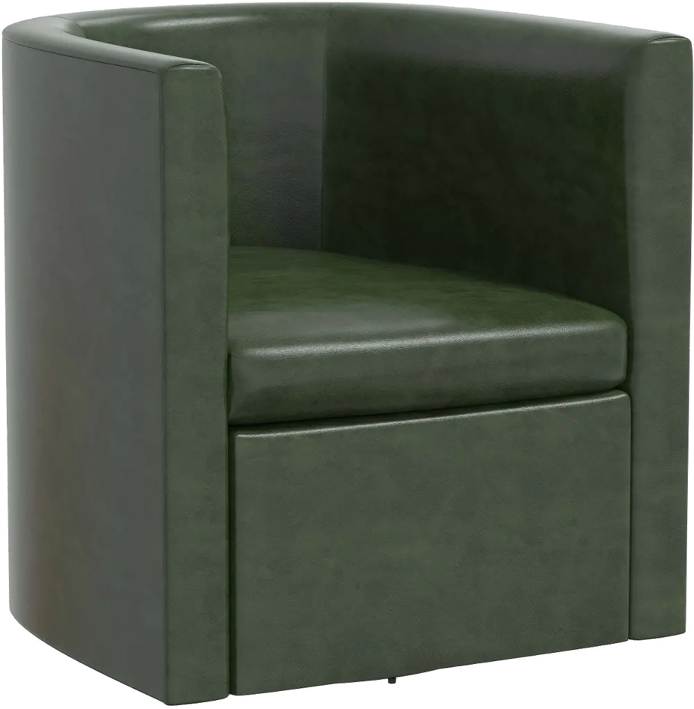 74-10GLZLNDS Sampson Dark Green Faux Leather Swivel Accent Chair - Skyline Furniture-1