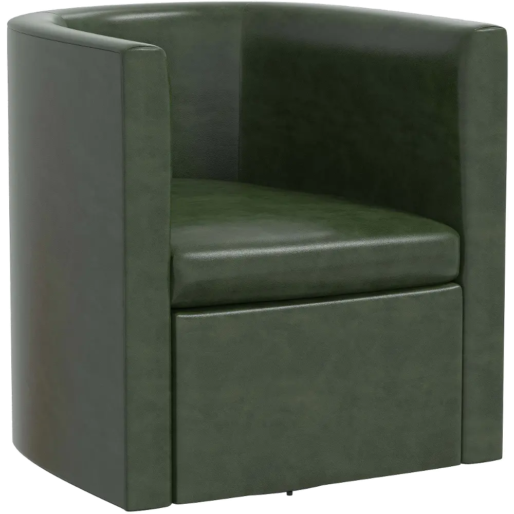 74-10GLZLNDS Sampson Dark Green Faux Leather Swivel Accent Chair - Skyline Furniture-1