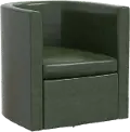 74-10GLZLNDS Sampson Dark Green Faux Leather Swivel Accent Chair - Skyline Furniture