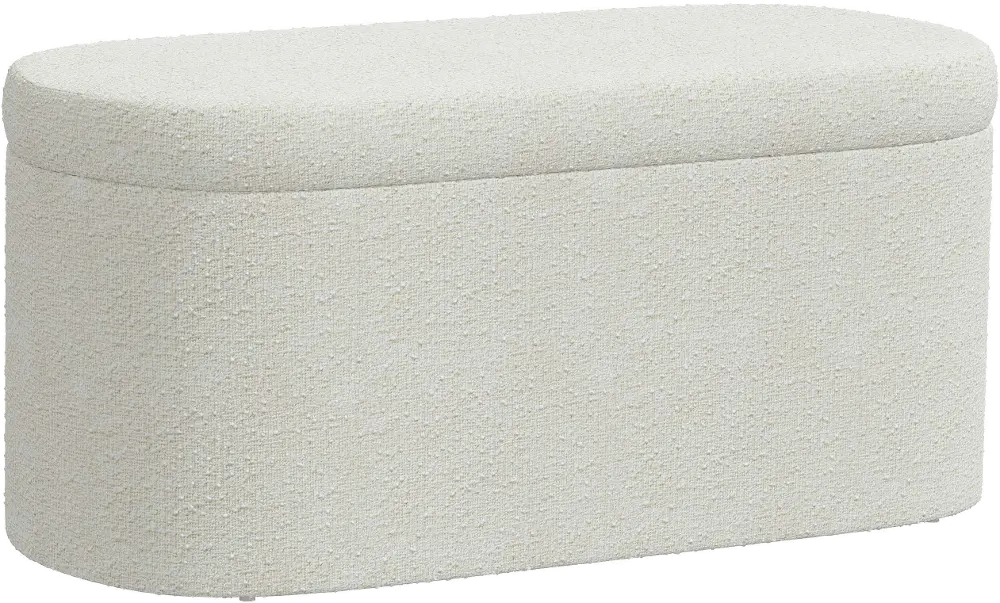 1225STMLNSNW Frida Boucle Ivory Storage Bench - Skyline Furniture-1