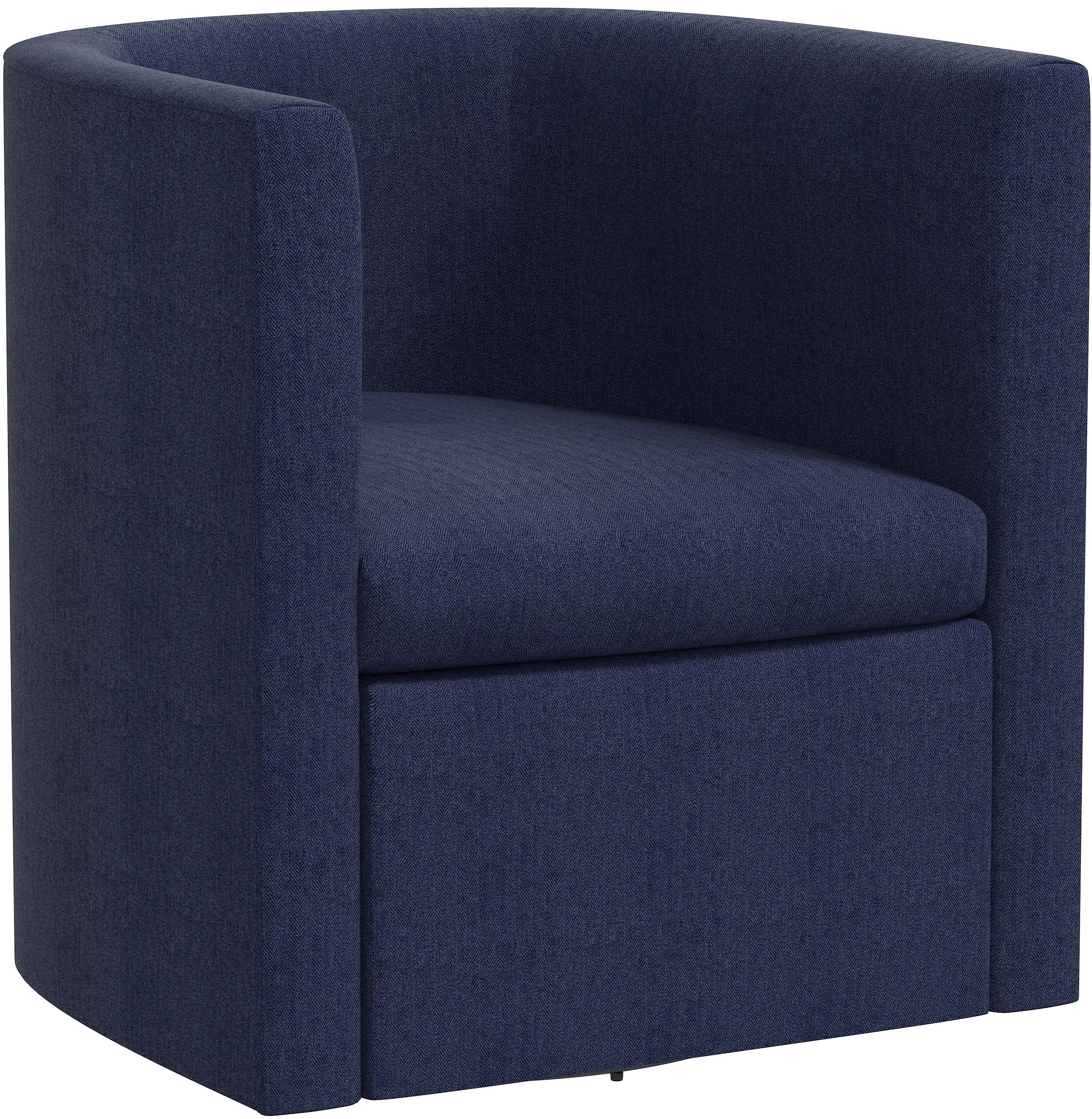 Sampson Navy Blue Swivel Accent Chair - Skyline Furniture